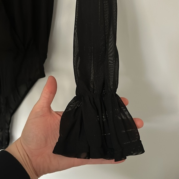 Lulus Sheer Long Sleeve Bodysuit, Medium - Picture 2 of 6